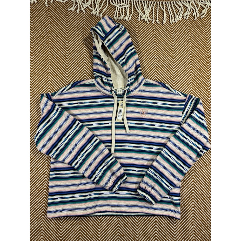 Ariat Essential Hood Women's S Striped Fleece Pullover Hoodie NWT